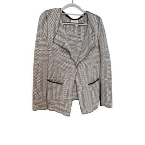 #B8 DEVOTION made in Italy silver and white square knit cardigan sweater